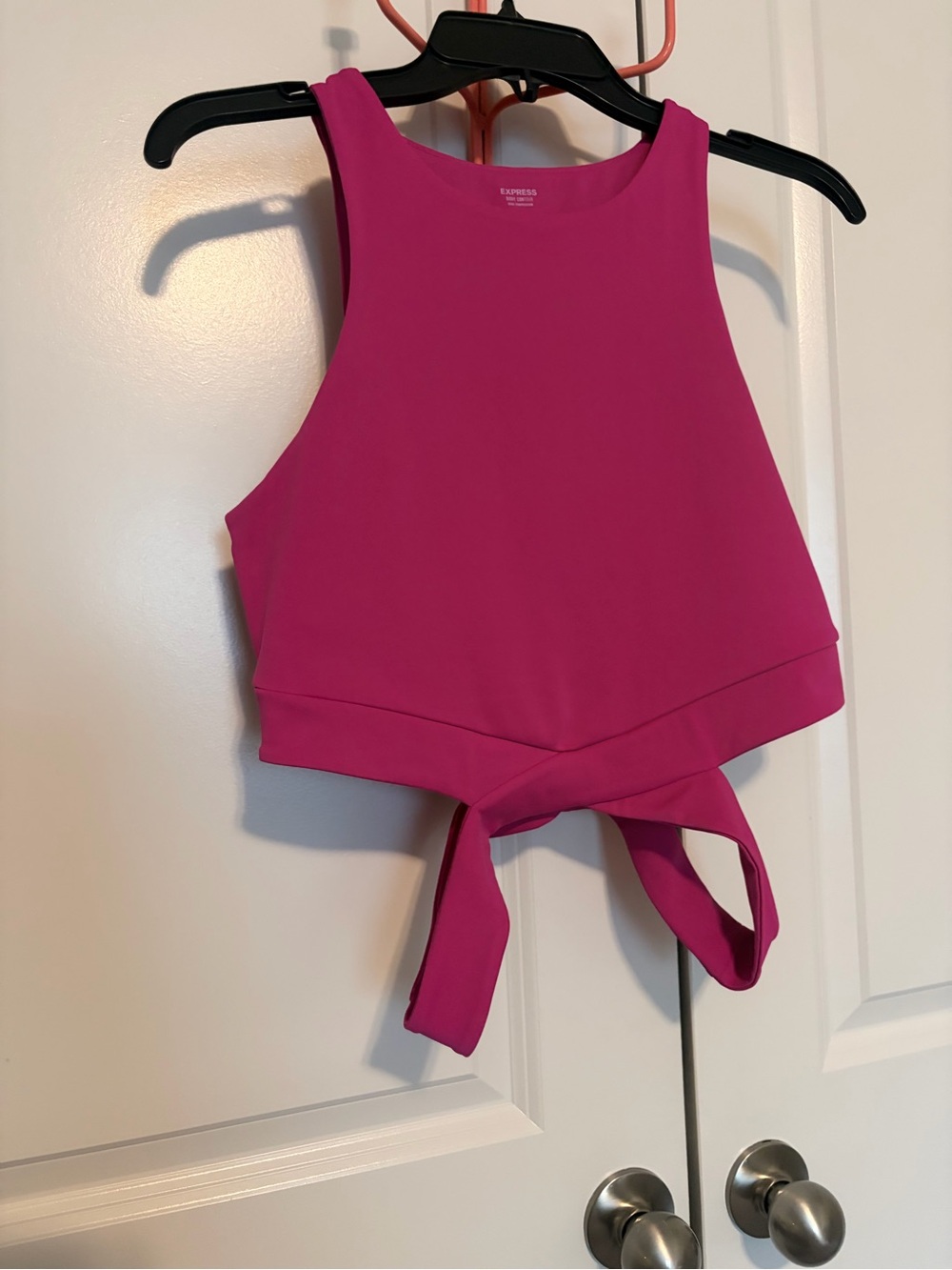 Express Hot Pink Tie-Back Crop Top